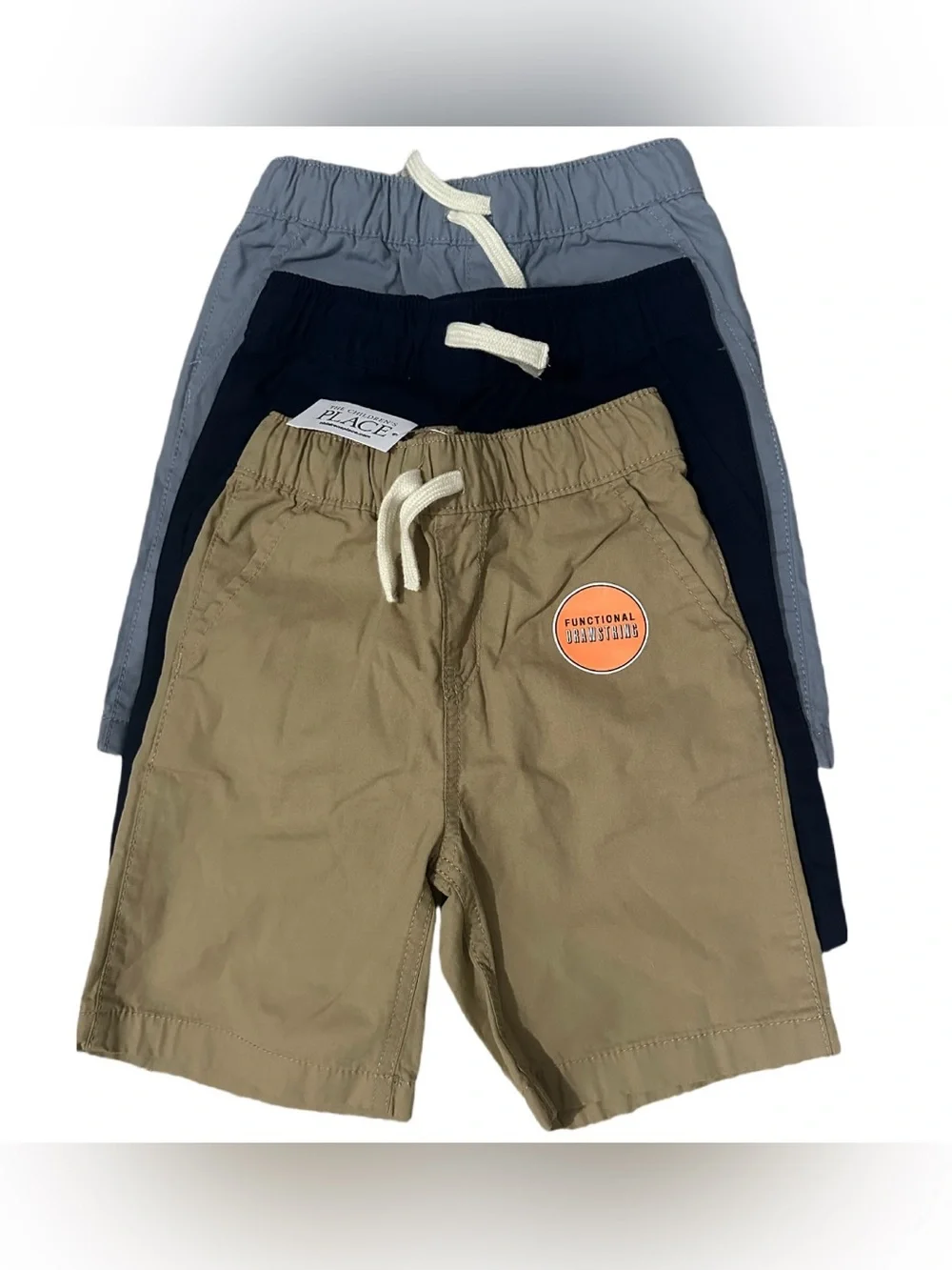 The Children's Place 3-Pack Pull-On Shorts in Khaki, Navy & Gray Size 4T